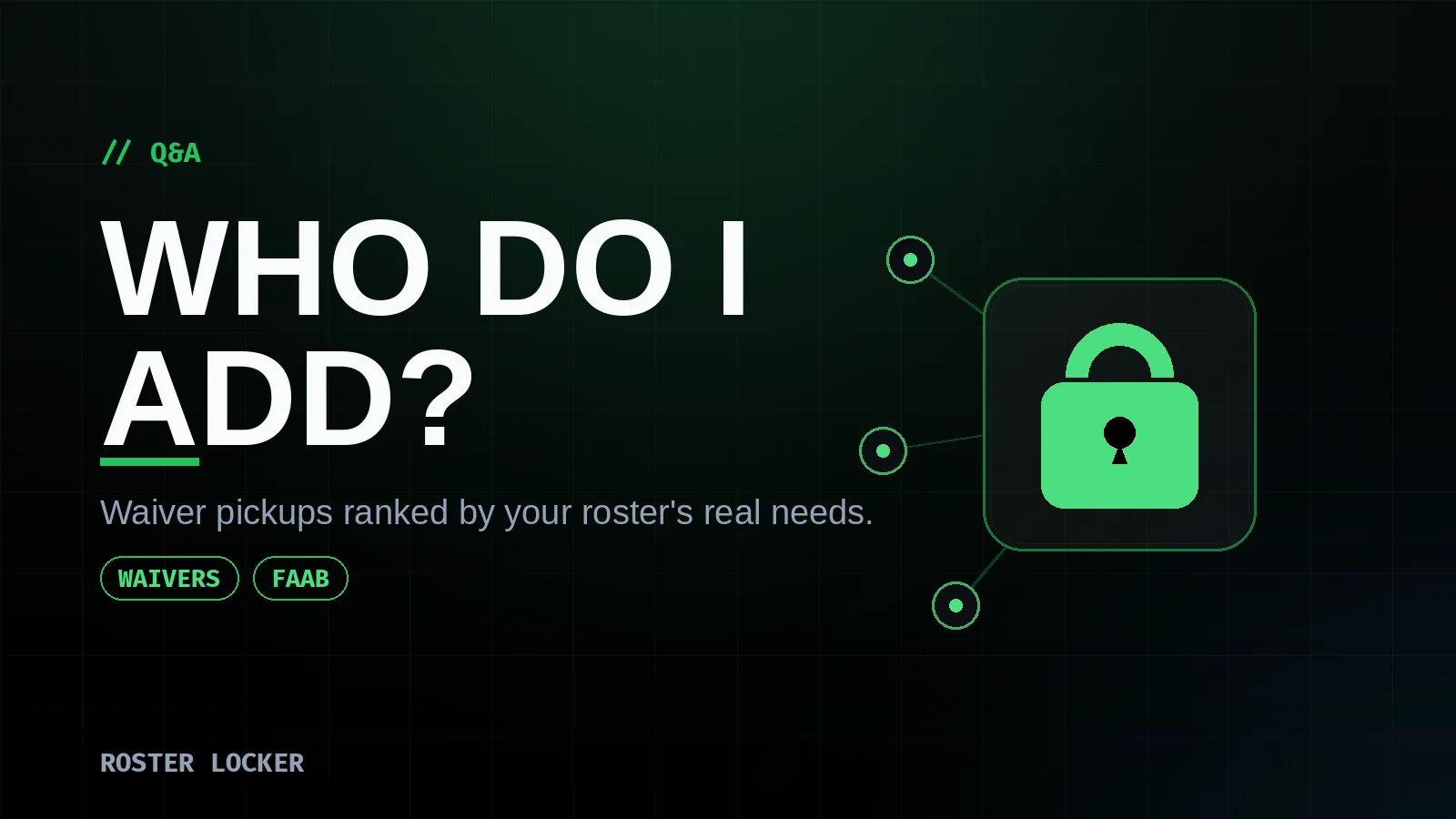 How AI suggests waiver-wire pickups that fit your roster's real needs and FAAB budget.