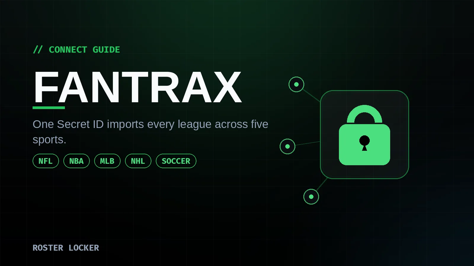 Roster Locker connect guide for Fantrax — one Secret ID imports every league across five sports.