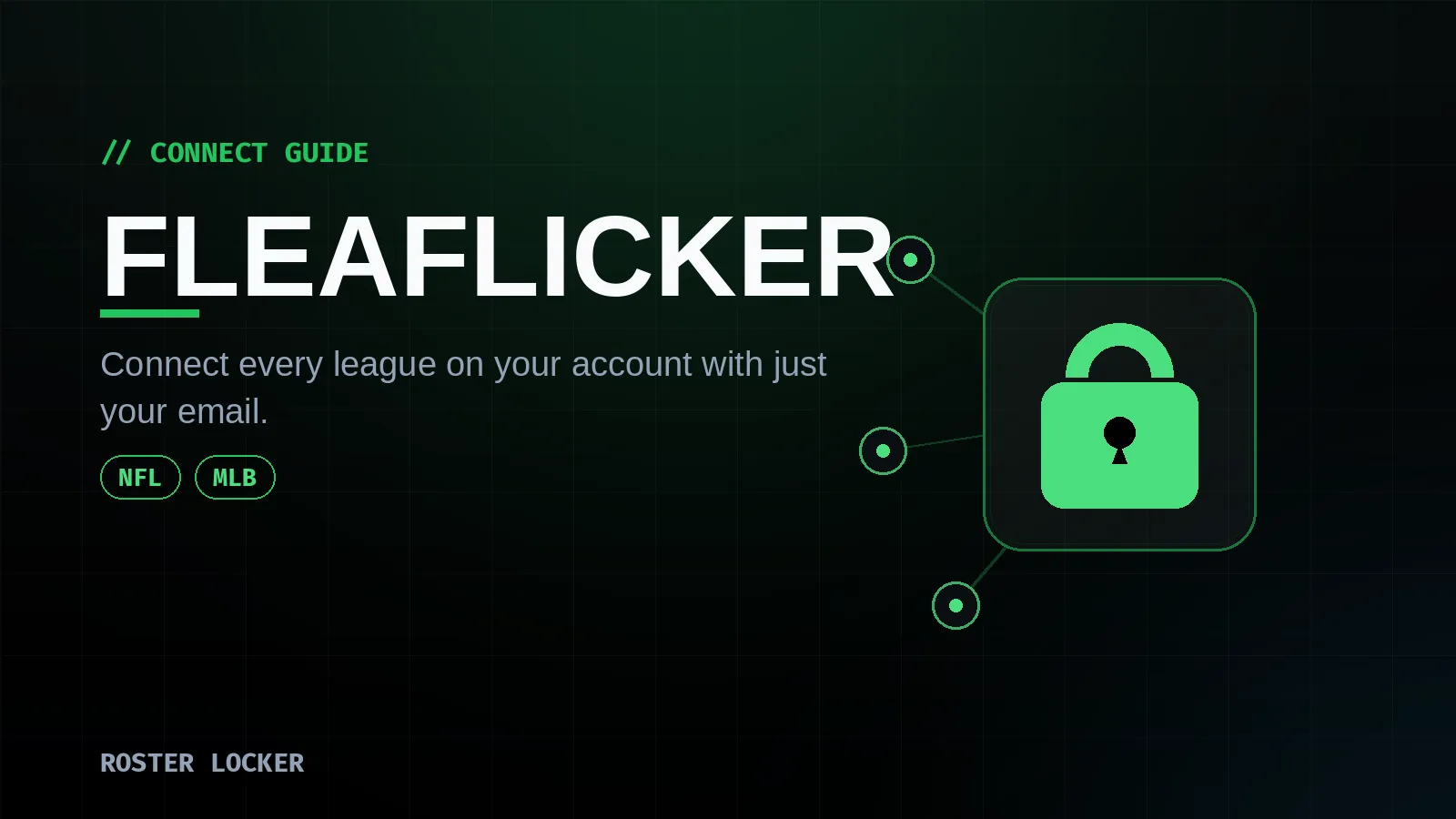 Roster Locker connect guide for Fleaflicker — connect every league on your account with your email.