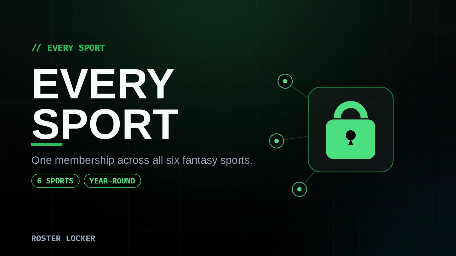 Roster Locker — managing fantasy leagues across all six sports from one place, year-round.