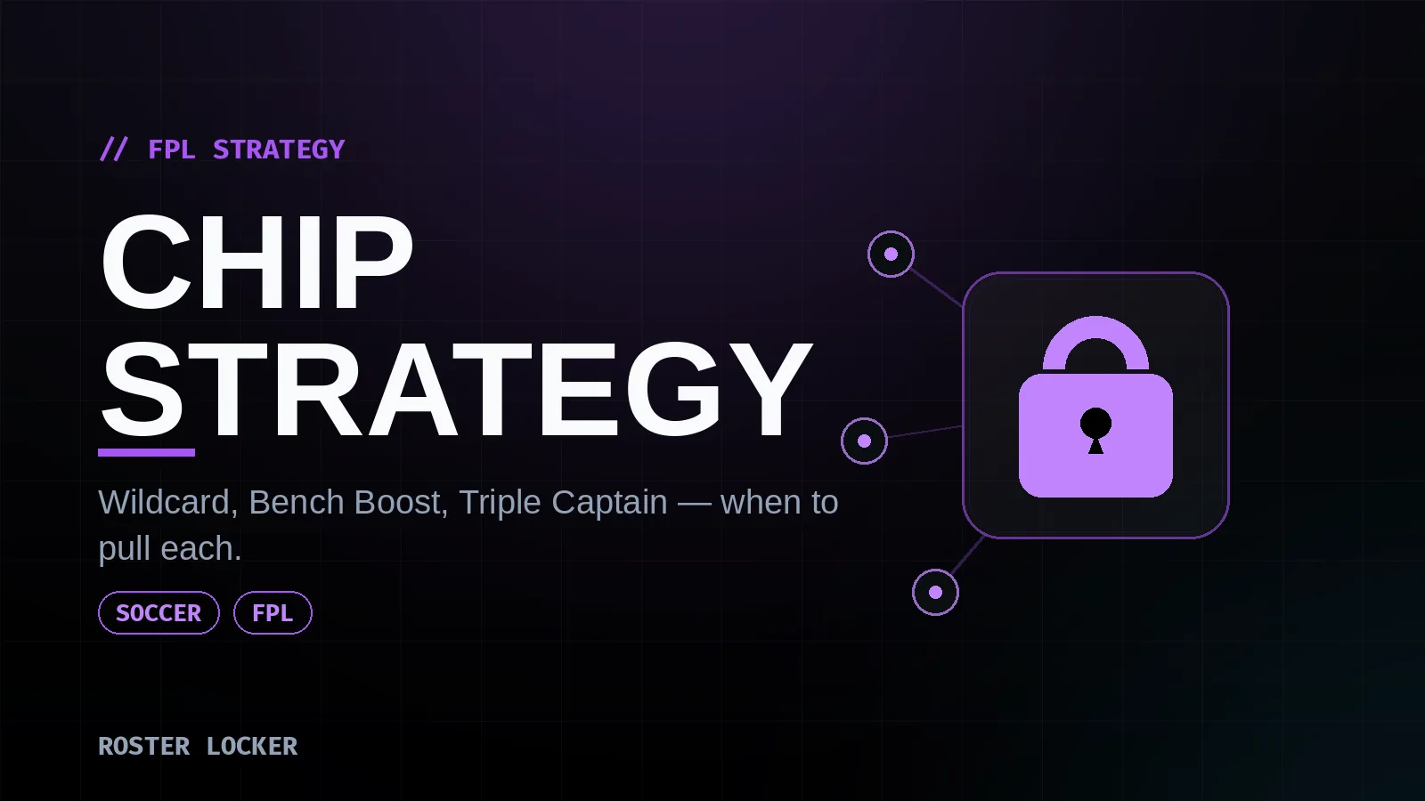 Roster Locker FPL strategy — timing the Wildcard, Free Hit, Bench Boost and Triple Captain chips.