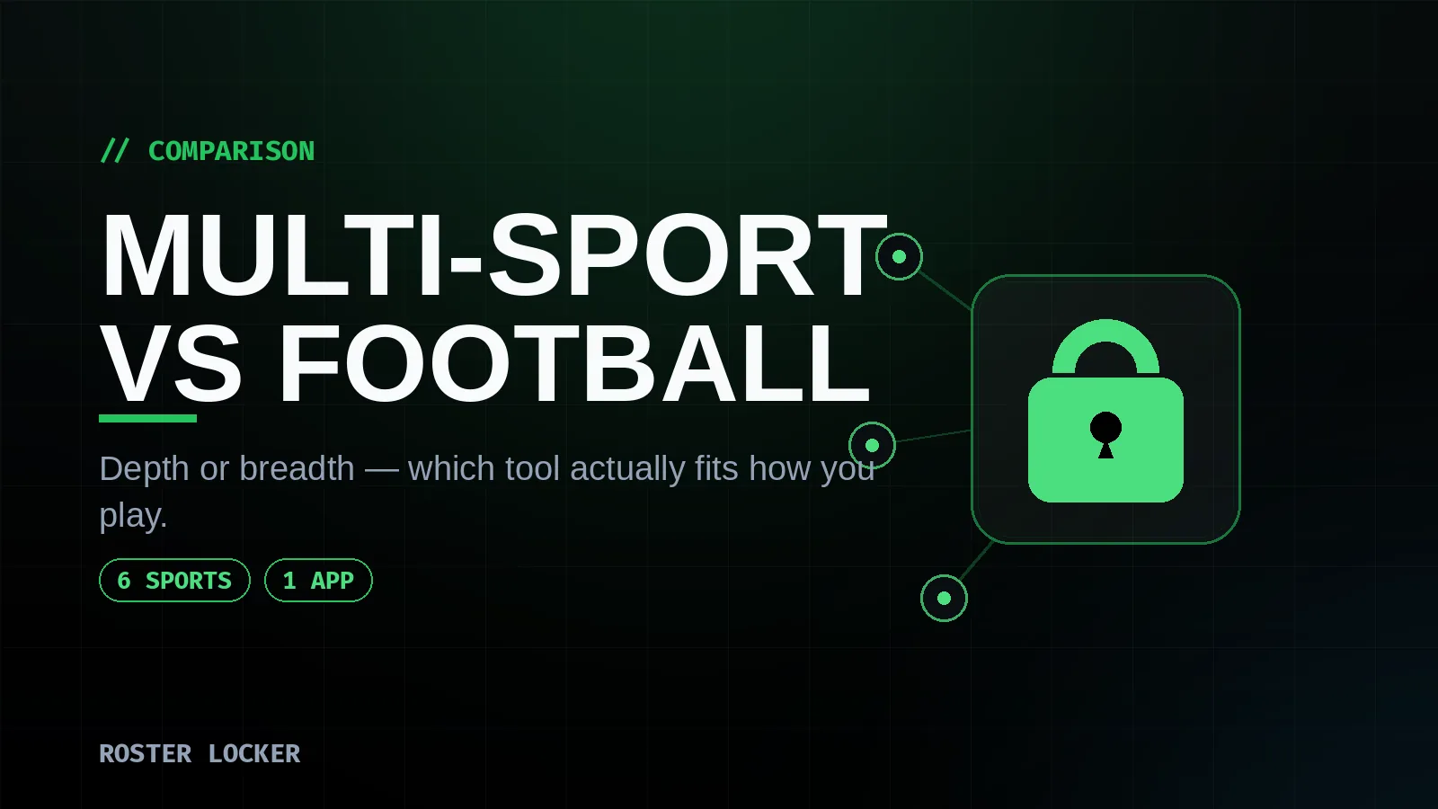 Comparing multi-sport fantasy tools against football-only tools — the trade-off between breadth and single-sport depth.