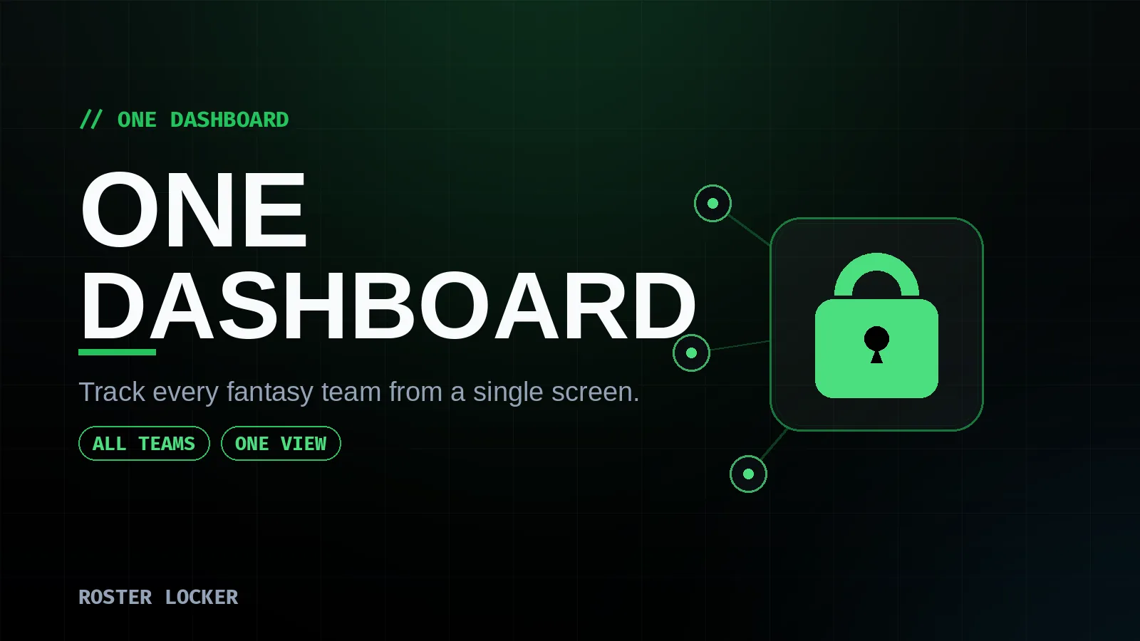 Roster Locker — one dashboard tracking every fantasy team, with a cross-league feed and alerts.