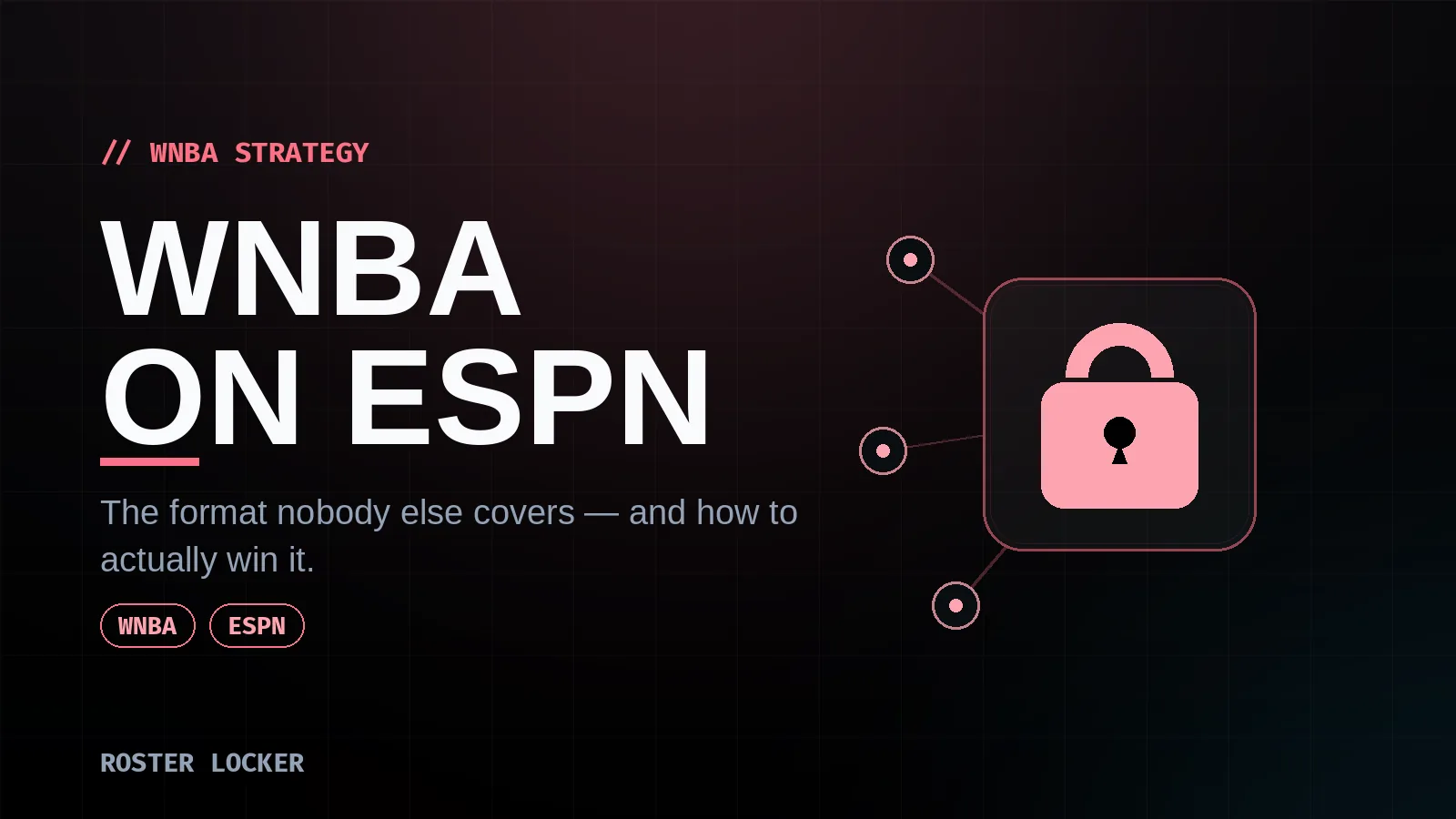 Roster Locker WNBA fantasy strategy — winning the ESPN format that almost no fantasy tool covers.